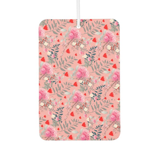 Feld mit rosa Blumen Autolufterfrischer (Vorderseite)