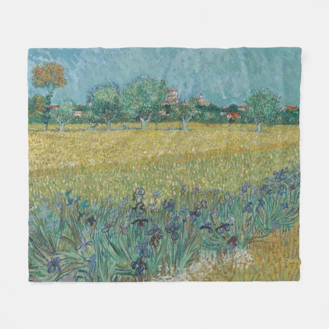 Feld mit Schwertlilien bei Arles Vincent Van Gogh Fleecedecke (Vorderseite (Horizontal))