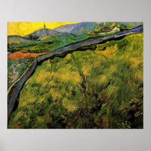 Feld mit Sommerweizen, Sonnenaufgang von Vincent v Poster