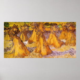 Feld mit Weißstapeln von Van Gogh Poster