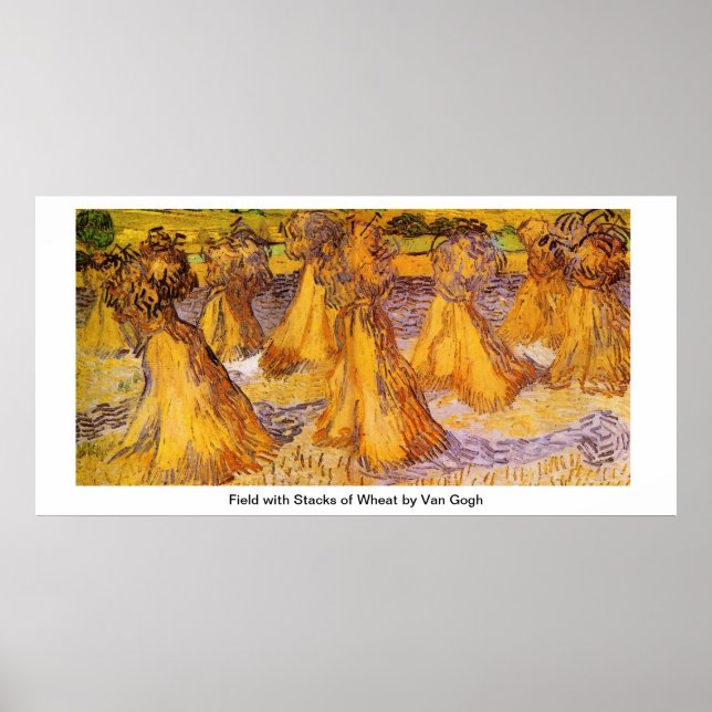 Feld mit Weißstapeln von Van Gogh Poster (Vorne)