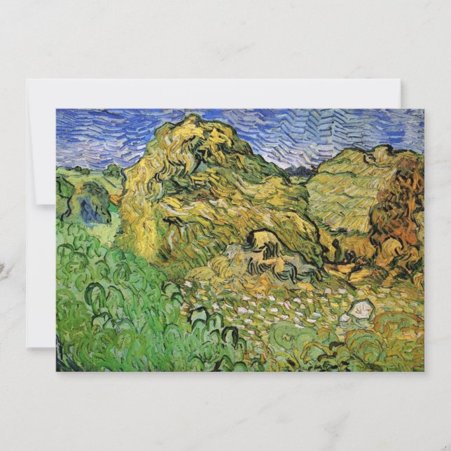 Feld mit Weißstapeln von Vincent van Gogh (Vorderseite)