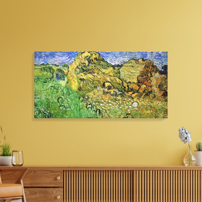 Feld mit Weißstapeln von Vincent van Gogh Leinwanddruck (Insitu (Wohnzimmer))