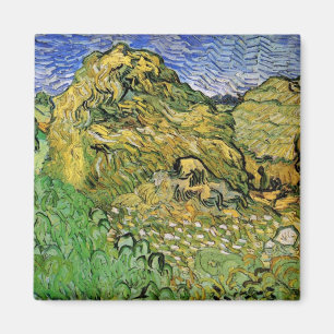 Feld mit Weizenstapeln von Vincent van Gogh Magnet