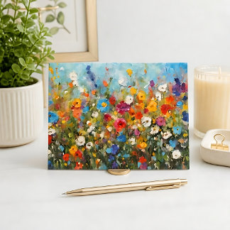 Feld mit Wildblumen Postkarte