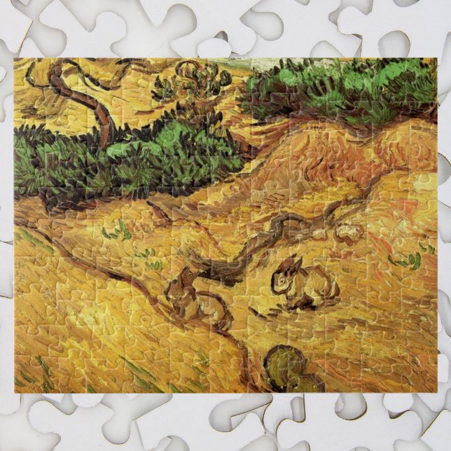 Feld mit zwei Kaninchen von Vincent van Gogh Puzzle (Von Creator hochgeladen)