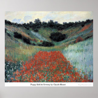 Feld Poppy von Claude Monet in Giverny Poster