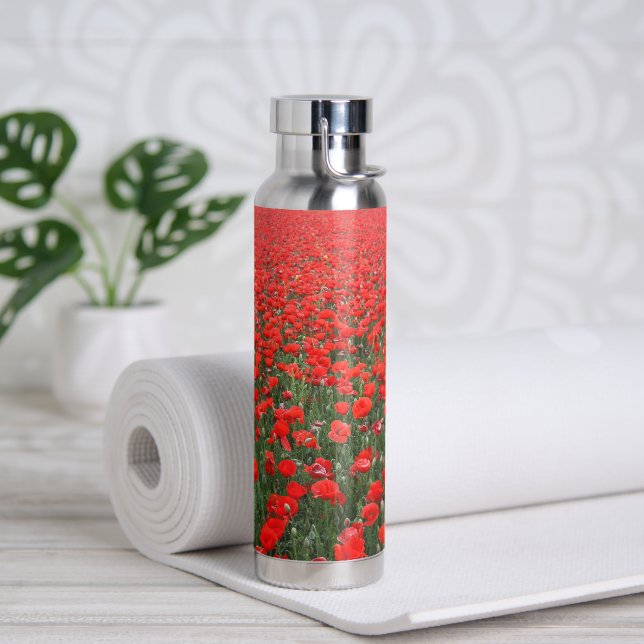 Feld roter Mohnblumen Trinkflasche (Yoga)