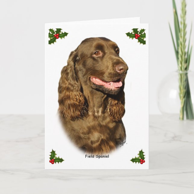 Feld Spaniel 9P018D-162 Feiertagskarte (Vorderseite)