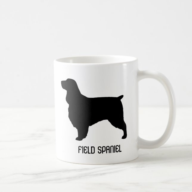 Feld Spaniel Hunde Rasse Silhouetten Custom Kaffeetasse (Rechts)