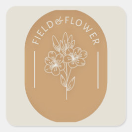 Feld- und Blume-Aufkleber Quadratischer Aufkleber
