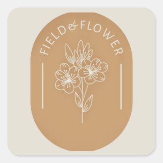 Feld- und Blume-Aufkleber Quadratischer Aufkleber