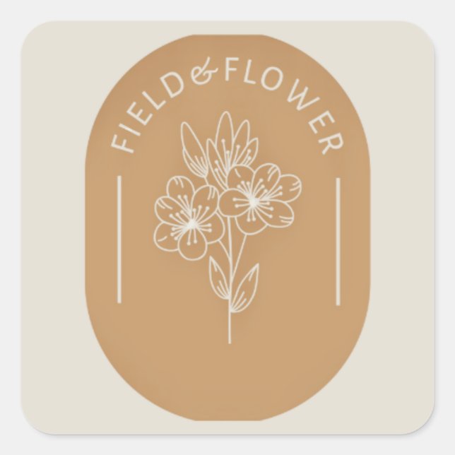 Feld- und Blume-Aufkleber Quadratischer Aufkleber (Vorderseite)