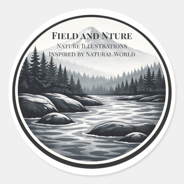 Feld und Natur Logo Rund Sticker (Vorderseite)