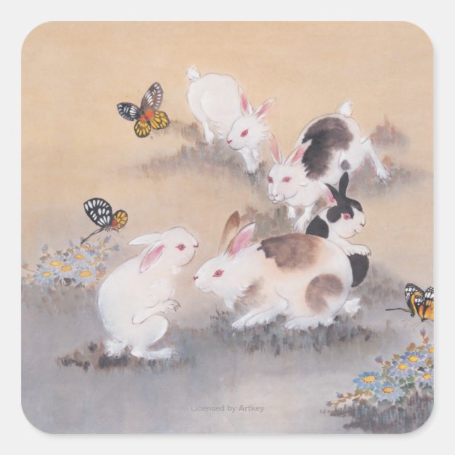 Feldausflug Quadratischer Aufkleber (Vorderseite)