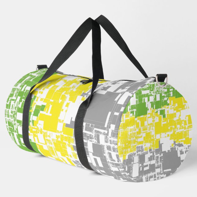 Feldebene für geometrische Funky Abstrakt Lithroma Duffle Bag (Linke Ecke)