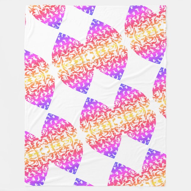 Feldenkrais Blanket - Rainbow Hearts #2 Fleecedecke (Vorderseite)