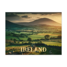Felder der grünen Irland Postkarte