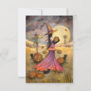 Felder der Oktober-Fantasie mit Halloween-Kunst Karte