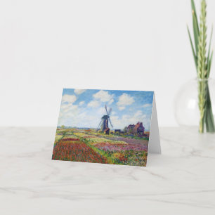 Felder der Tulpe mit der Rijnsburg Windmühle Monet Karte