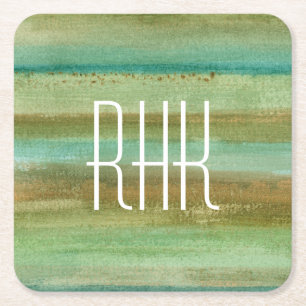 Felder des Monogramm-  im Frühjahr ich Rechteckiger Pappuntersetzer