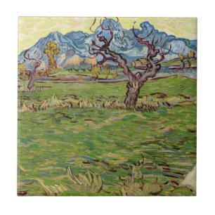 Felder in der Nähe der Alpilles Vincent van Gogh Fliese