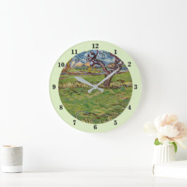Felder in der Nähe der Alpilles Vincent van Gogh Große Wanduhr
