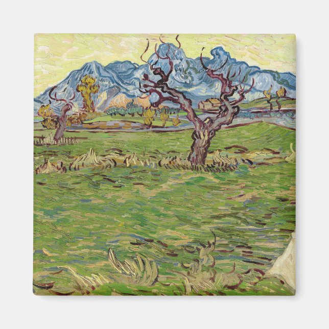 Felder in der Nähe der Alpilles Vincent van Gogh Magnet (Vorne)