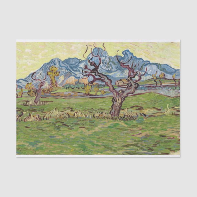 Felder in der Nähe der Alpilles Vincent van Gogh Seidenpapier (Vorderseite)