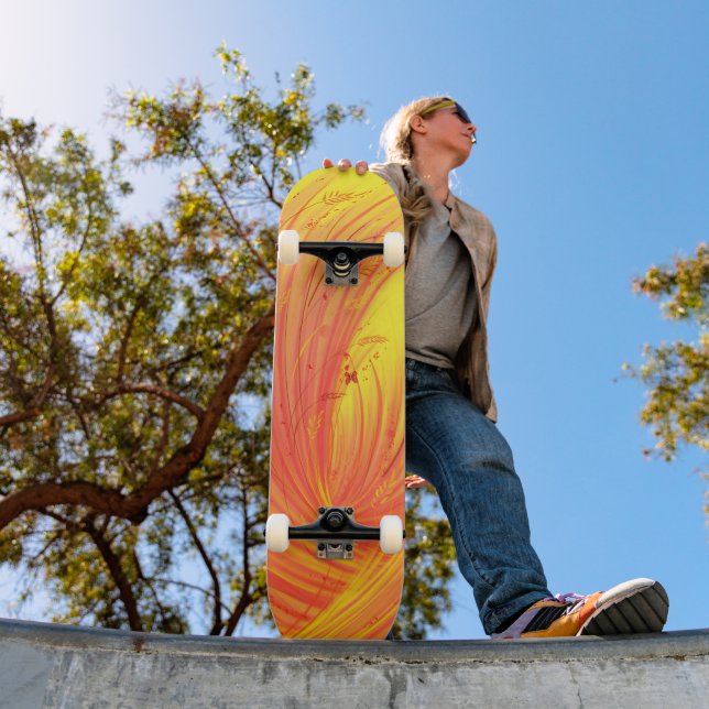 Felder mit goldenem Feuer Skateboard (Außen 1)
