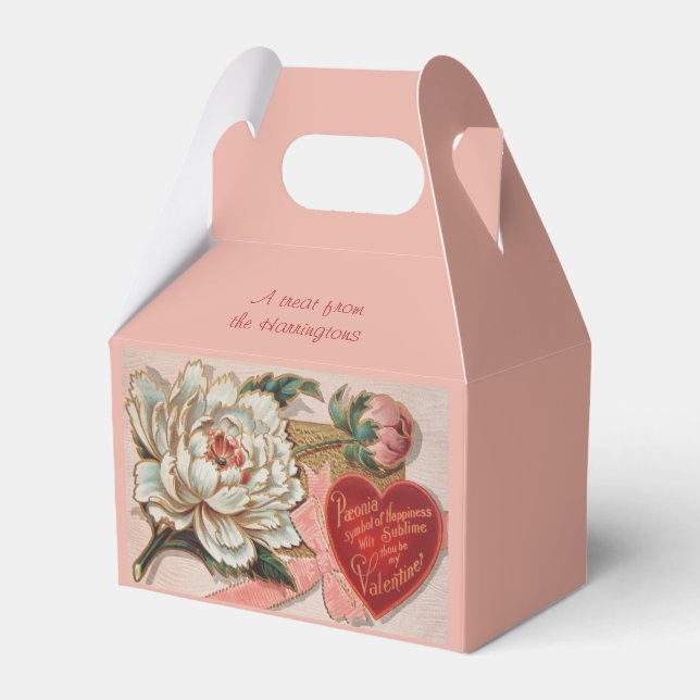 Felder mit Vintagen Vorzugstexten für Valentine Geschenkschachtel (Rückseite)