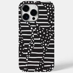 Felder und Streifen 2 in Weiß auf Schwarz Case-Mate iPhone 14 Pro Max Hülle