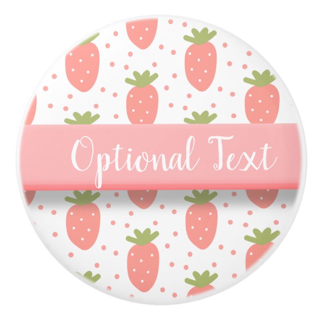 Felder von Erdbeeren Keramikknauf (Vorderseite)