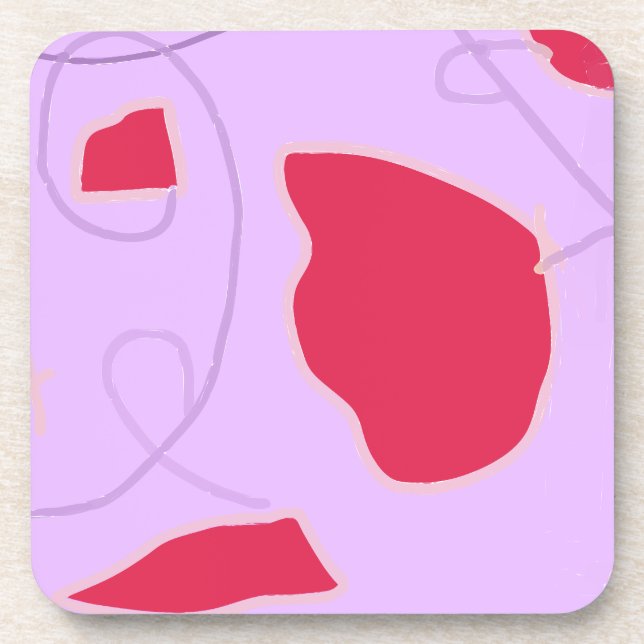 Felderdesign aus roten Blume Hartkunststoff Unters Getränkeuntersetzer (Vorderseite)