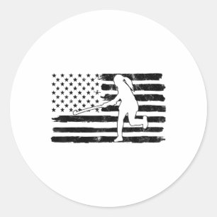 Feldhockey Amerikanische Flagge Frauen Kinder Männ Runder Aufkleber