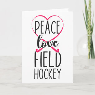 Feldhockey Herz Frieden Liebe Feldhockey Karte