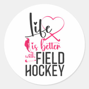 Feldhockey Herz Leben ist besser Feldhockey Runder Aufkleber