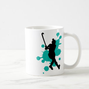 Feldhockey Hockeyspieler Farb-Spritzer-Design Kaffeetasse
