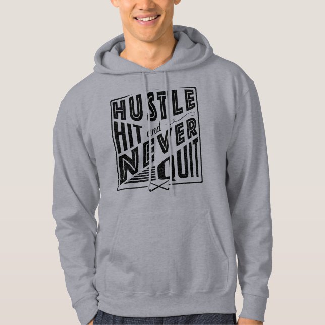 Feldhockey-Hustel, Hit & Niemals aufhören Hoodie (Vorderseite)