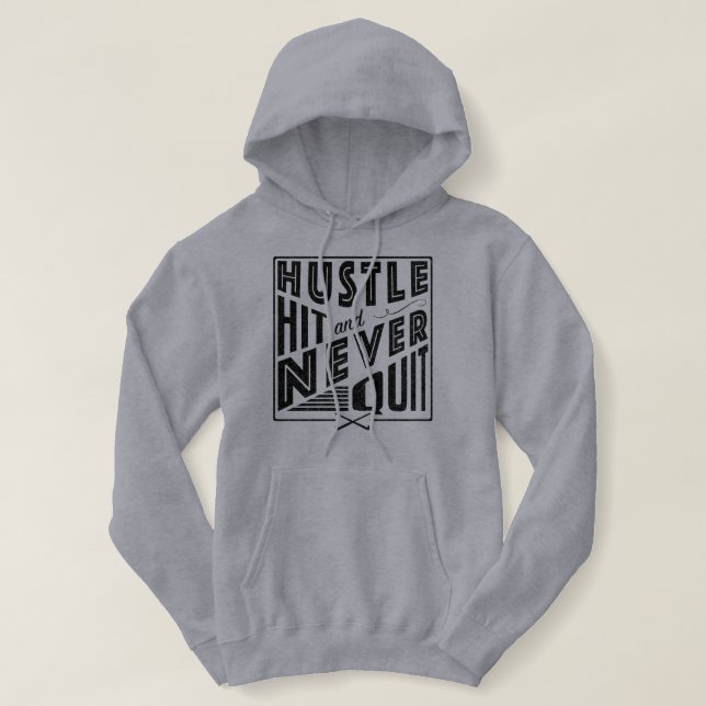 Feldhockey-Hustel, Hit & Niemals aufhören Hoodie (Design vorne)
