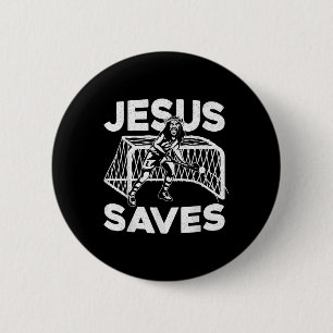 Feldhockey Jesus Glaube Christlich Jesus rettet Button