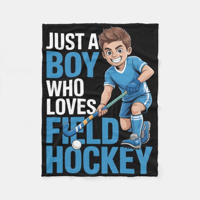 Feldhockey Jungen Fleecedecke (Vorderseite)
