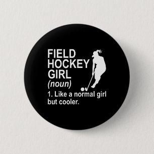 Feldhockey-Mädchen-Definition Button