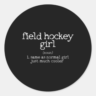Feldhockey-Mädchen-Definition Lustiges Geschenk Runder Aufkleber