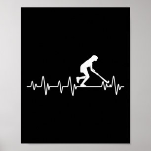 Feldhockey Mädchen Herzschlag Frauen Feldhockey Poster