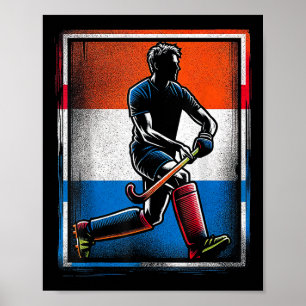 Feldhockey Männer Niederlande Niederländische Flag Poster