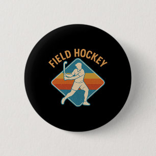 Feldhockey Retro-Sport im Vintage-Stil  Button