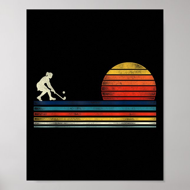 Feldhockey Retro Vintage  Poster (Vorne)