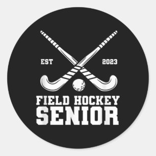 Feldhockey Senior-Hockey-Spieler-Abschluss Runder Aufkleber