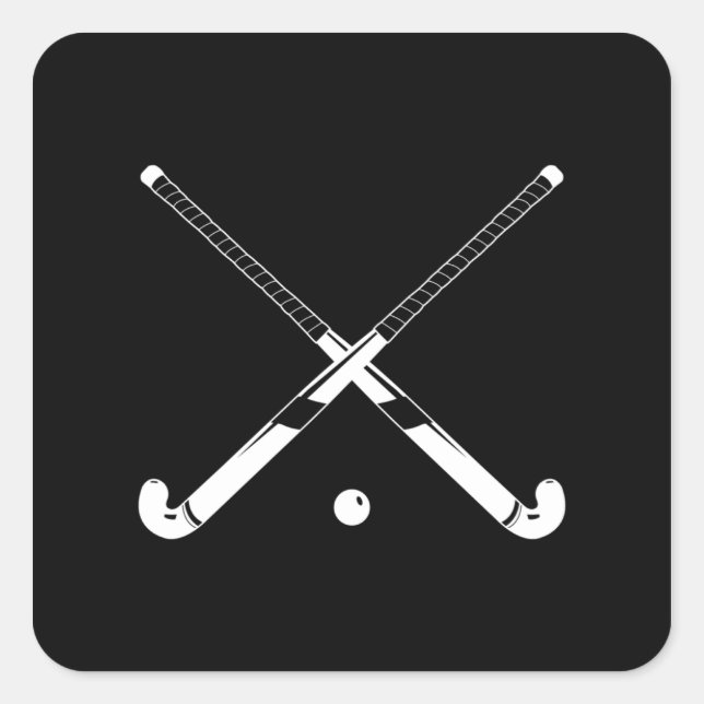 Feldhockey-Silhouette Sticker Black (Vorderseite)